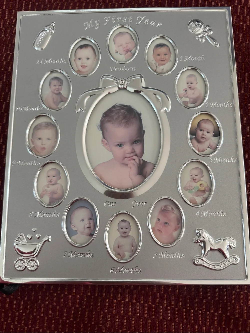 Silver 'My First Year' Multi-Opening Baby Photo Frame